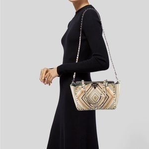 Valentino 1975 Rockstud striped leather satchel/crossbody